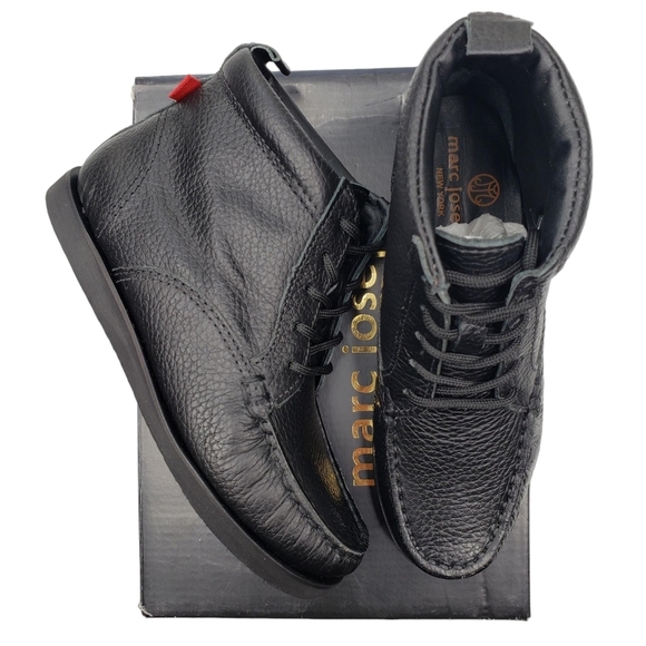 Marc Joseph | NIB Gramercy Black Grainy Leather Preppy High Top Booties Boy's 12 - Picture 2 of 14